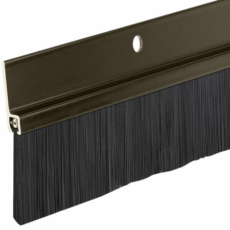RANDALL 3' Brown Aluminum Brush Door Sweep For Gap Up To 2" 3 FT BS-330-BR